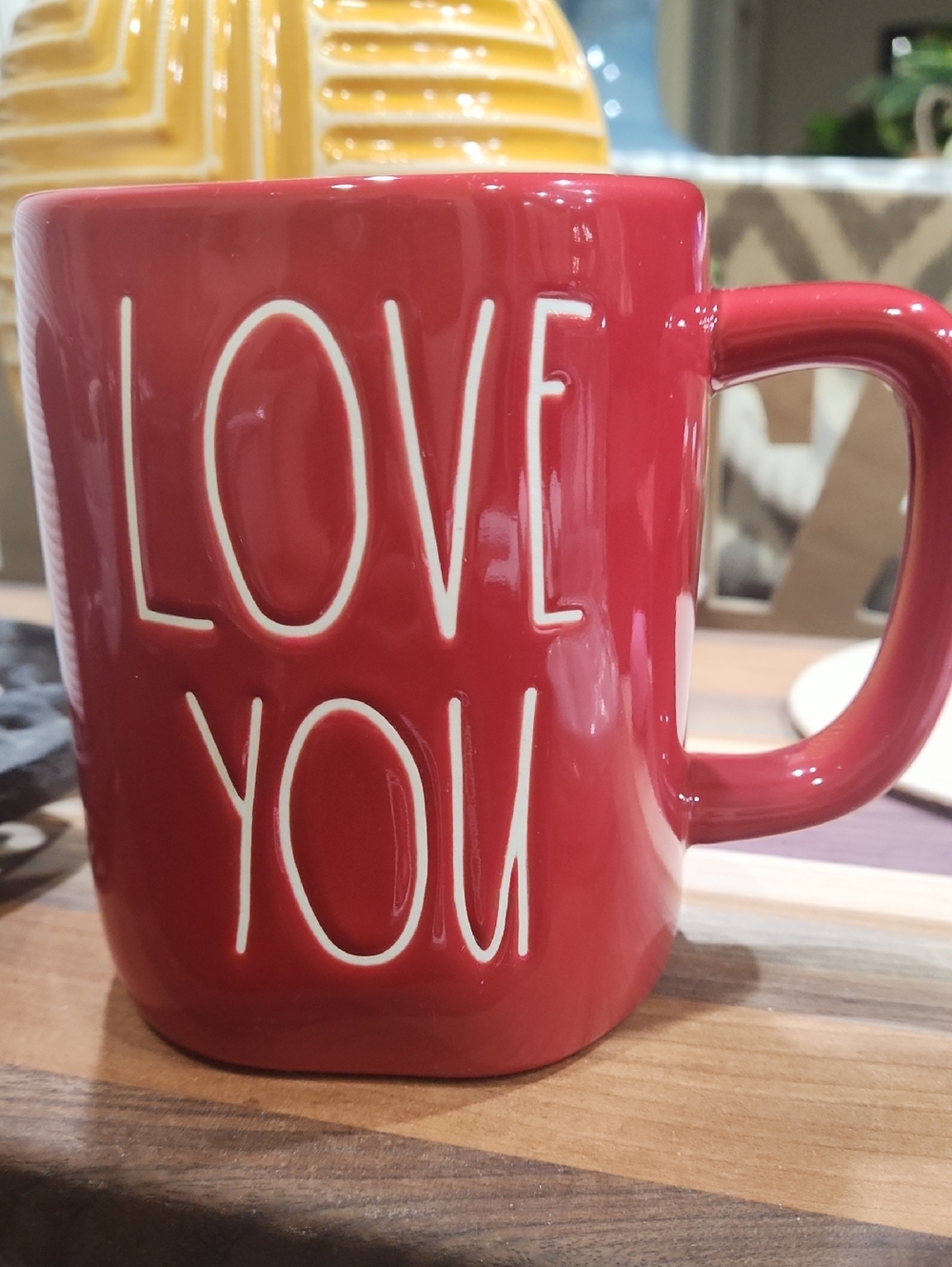 Rae Dunn Red 'LOVE YOU' Accent Mug